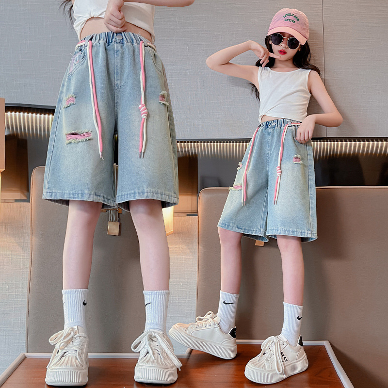 Girls' Shorts Summer Pants Thin Summer Pants Girls' 2025 New Denim Shorts Loose Shorts