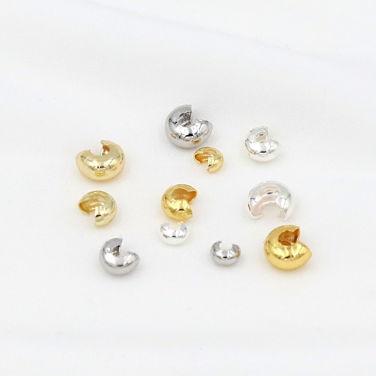 Bao 18K real gold electroplated copper c-type open bead positioning bead beaded crescent buckle positioning buckle accessories B94