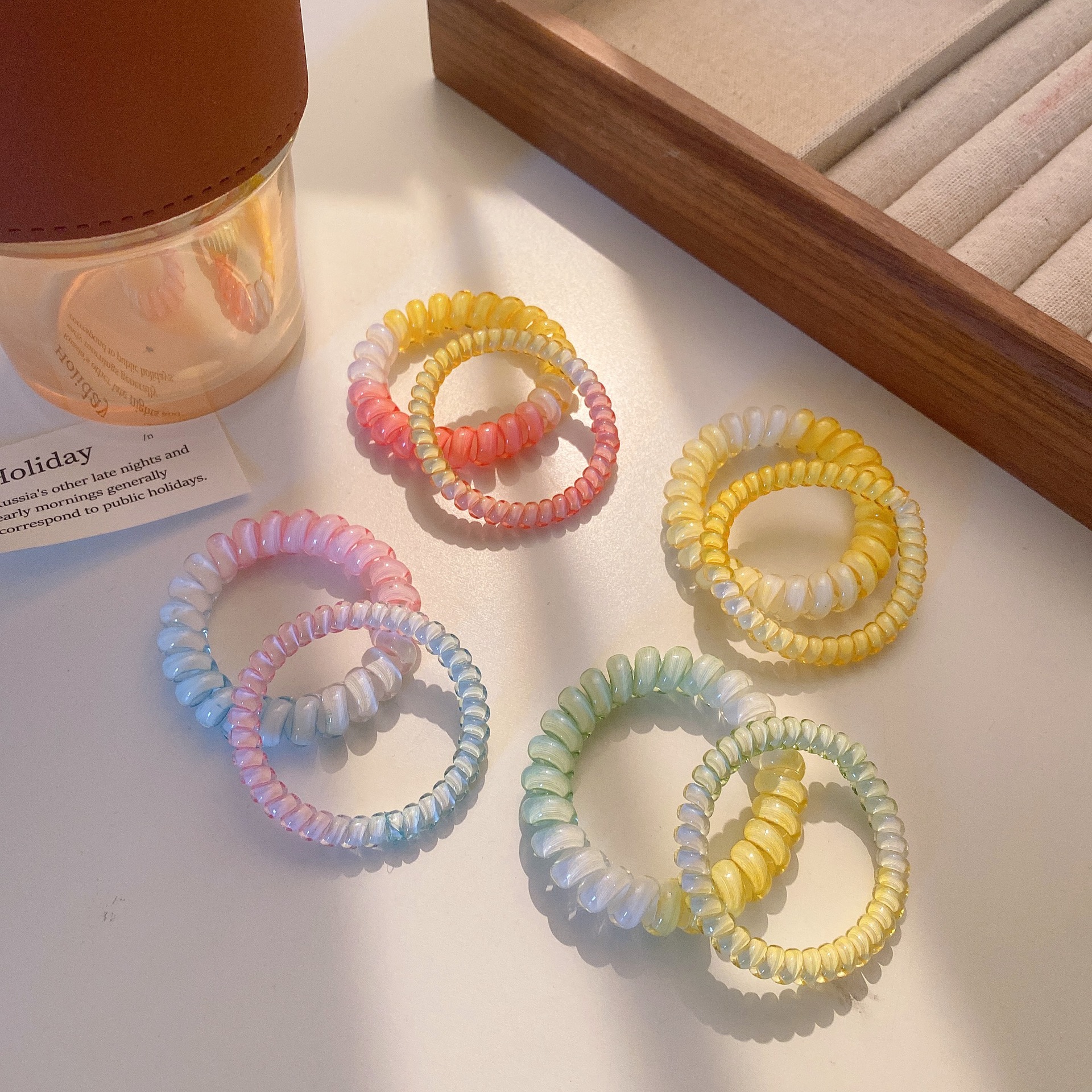 Резинка для волос, меняющая цвет, летняя, простая, аксессуары для волос