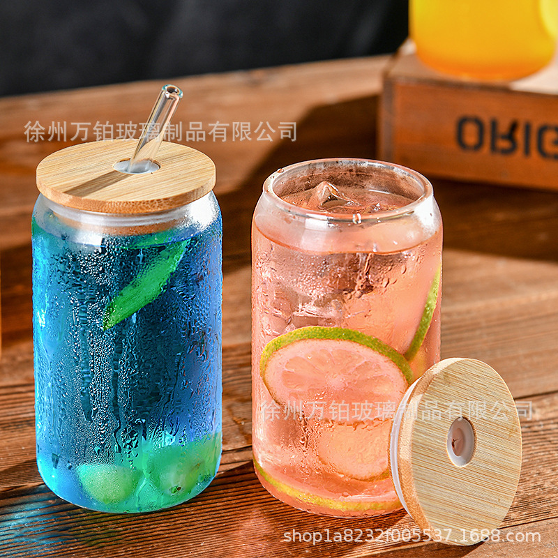 Amazon High Borosilicate Glass Coke Cup Milk Coffee Cold Drink Cup Beer Cup Mason Jar Juice Cup