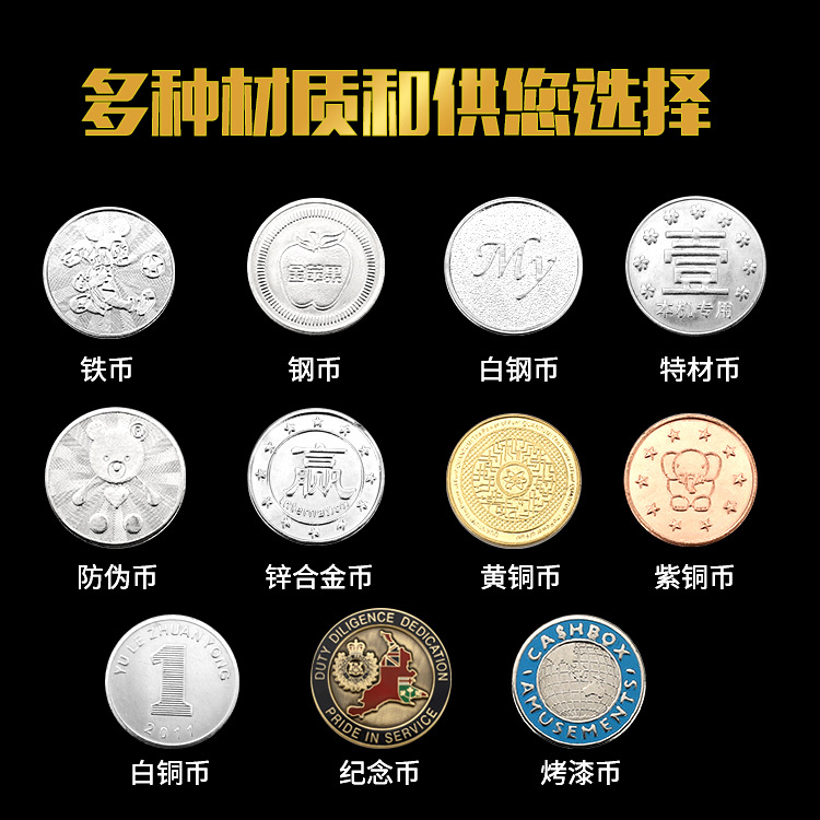 Game Coin Machine Coin Learning Points Award Commemorative Coin Metal Video Game City Push Coin Doll Machine Anti-counterfeiting Token