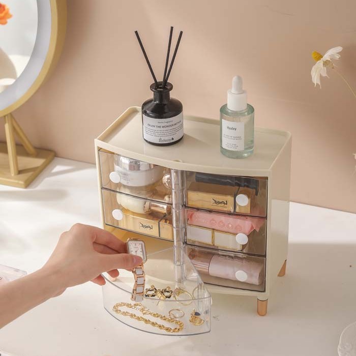 Folio Desktop Storage Box Dust-Proof and Anti-Fog Drawer-Type Cosmetics Storage Rack Sundry Storage Jewelry Box