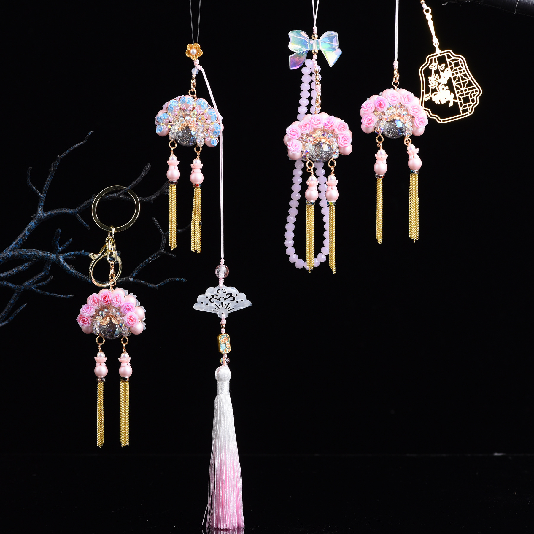 Original Double-Sided Chinese Style Flower Boutique Hanfu Style Dao Ma Dan Jewelry Pendant