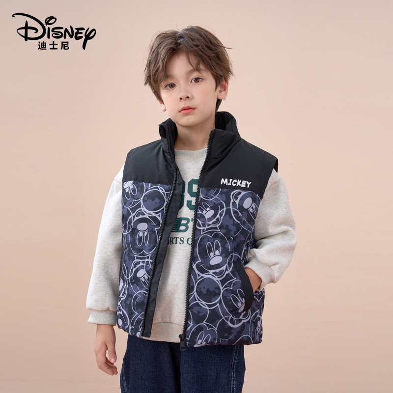 Disney Kidsren's down Vest White Duck down Kidsren's Autumn and Winter Clothing Boys and Girls Baby Vest Thickeneded Vest