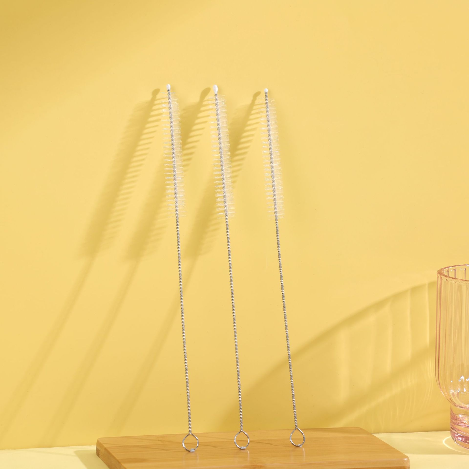 Stainless steel straw cleaning brush milk bottle test tube cup cleaning tool kitchen gap cleaning spiral head brush
