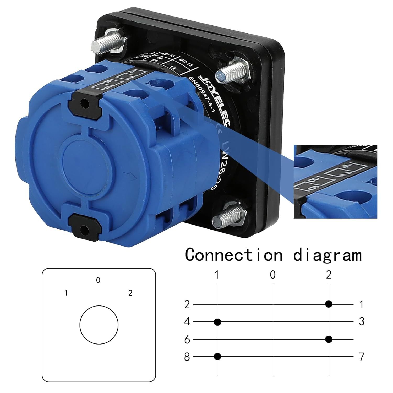 Joyelec 3-Position Universal-Nockenschalter(An-Aus-An), Univ