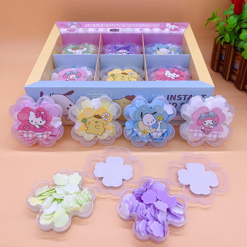 Милые таблетки мыла в форме четырехлистного клевера для детей, портативные, антибактериальные