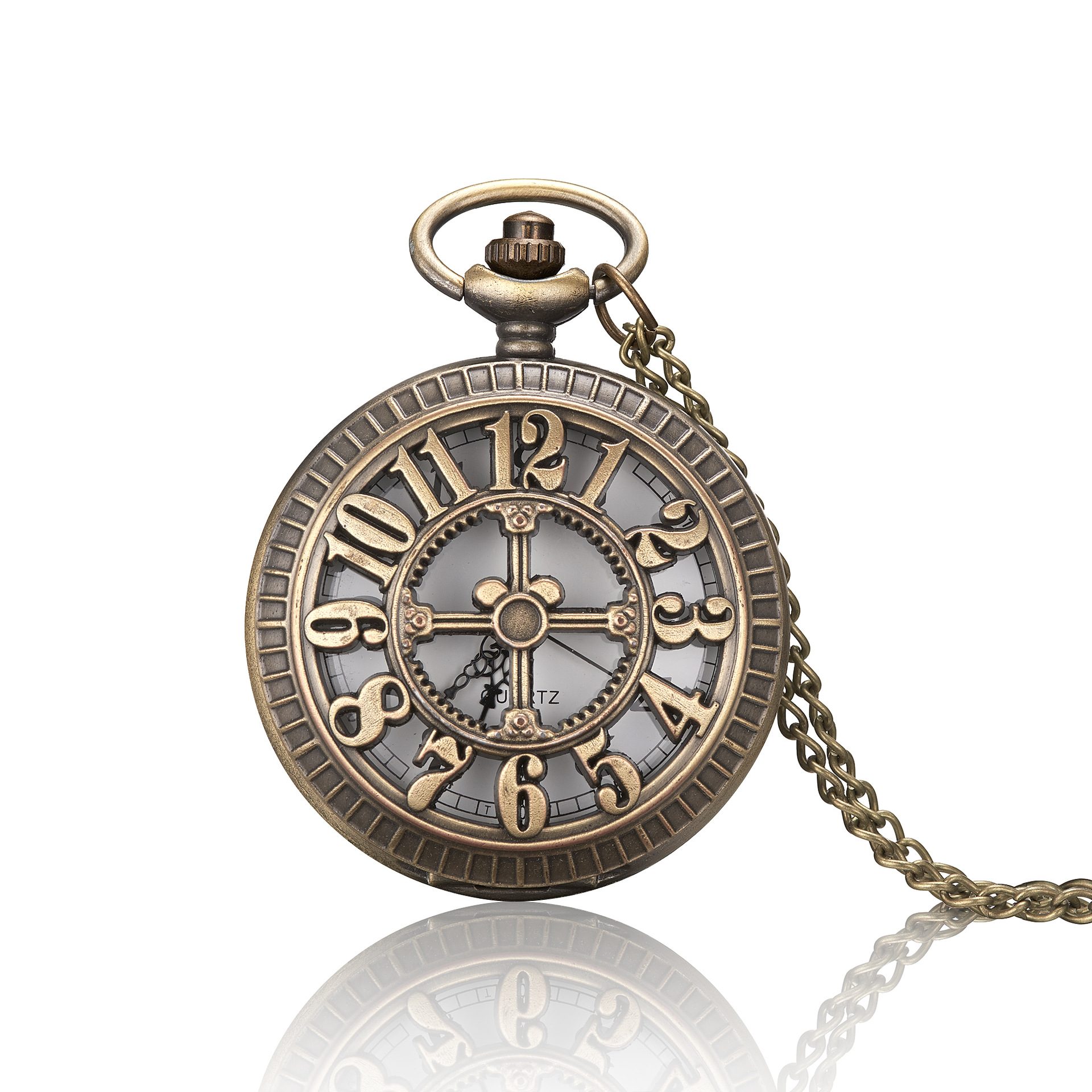 Классические карманные часы с вырезами в форме цветка, креативные, переворачивающиеся, цифровые, подарочные