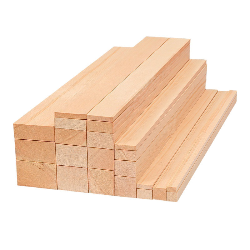 Wood Strips Solid Pine Square Long Strips Small Wood Strips Partition Keel Column Raw Wood Material DIY Handmade Wholesale
