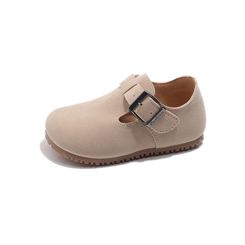 Children's Birkenth Shoes 2024 Spring and Autumn New Girls' Leather Shoes All-match Bean Shoes Little Girl's Soft-soled Shoes Spring Single-layer Shoes