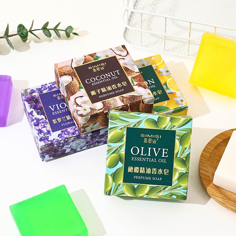 [Simi Silk] Olive Lemon Coconut Violet Oil Soap Handmade Soap Cleansing and Moisturizing 80G