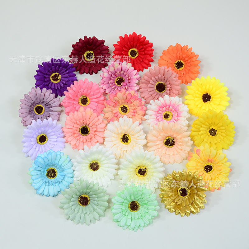 Artificial Autumn Gerbera Flowers for Dining Table, Coffee Table, Pastoral Decoration, Fake Bouquet, Wedding Decoration, Gerbera Flower Heads