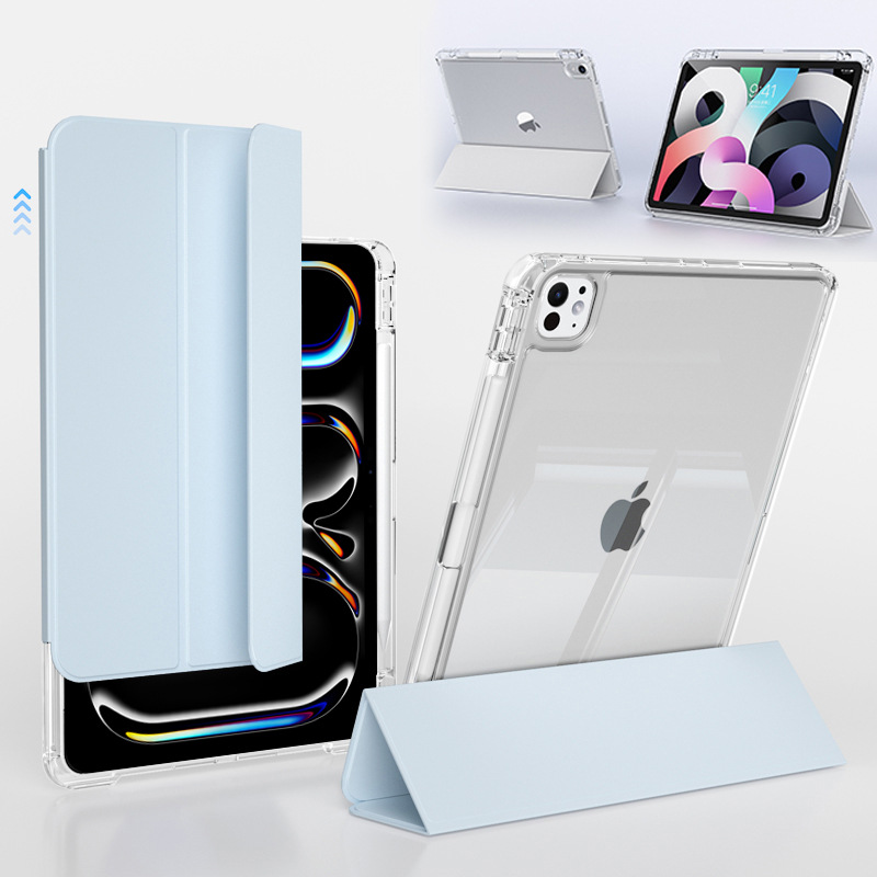 Suitable for Apple iPadPro5 11 inch protective cover air13 pull split horizontal and vertical 10 transparent case with pen slot