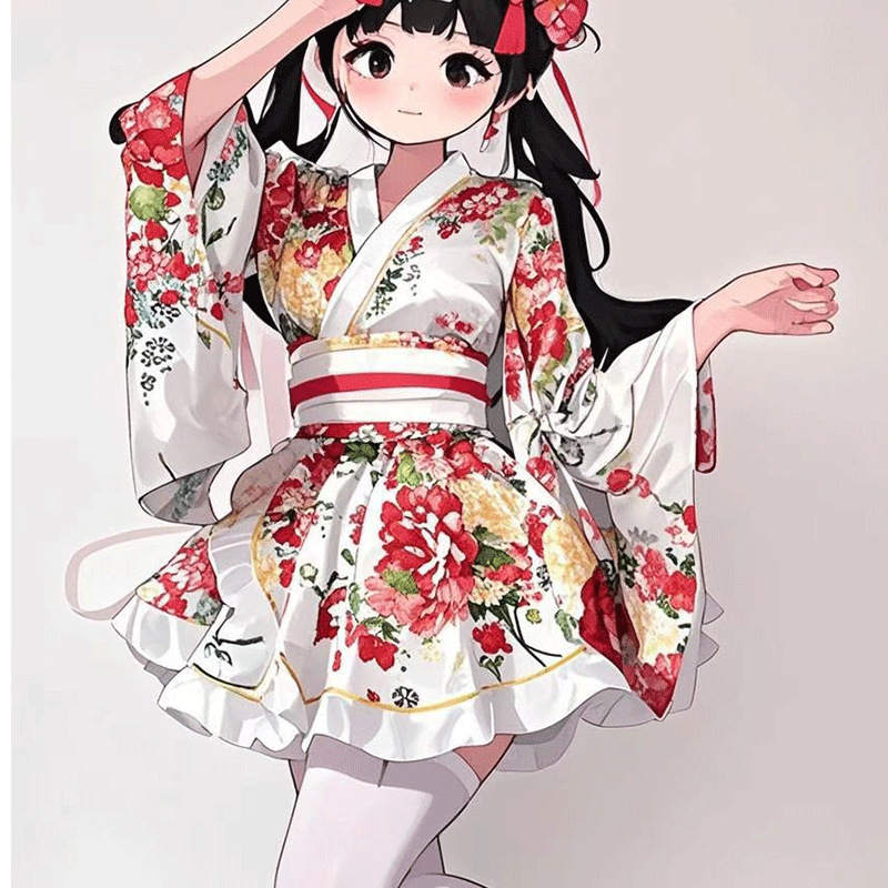 Cross-Border Japanese Kimono Formal Yukata Nightgown Cos Anime Performance Photo Improved Traditional Dance Home Clothing