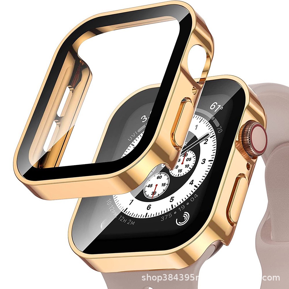 Suitable for Apple Iwatch456789Se/Uitra10 11 Watch Straight Edge Waterproof Electroplated Frosted Integrated Case