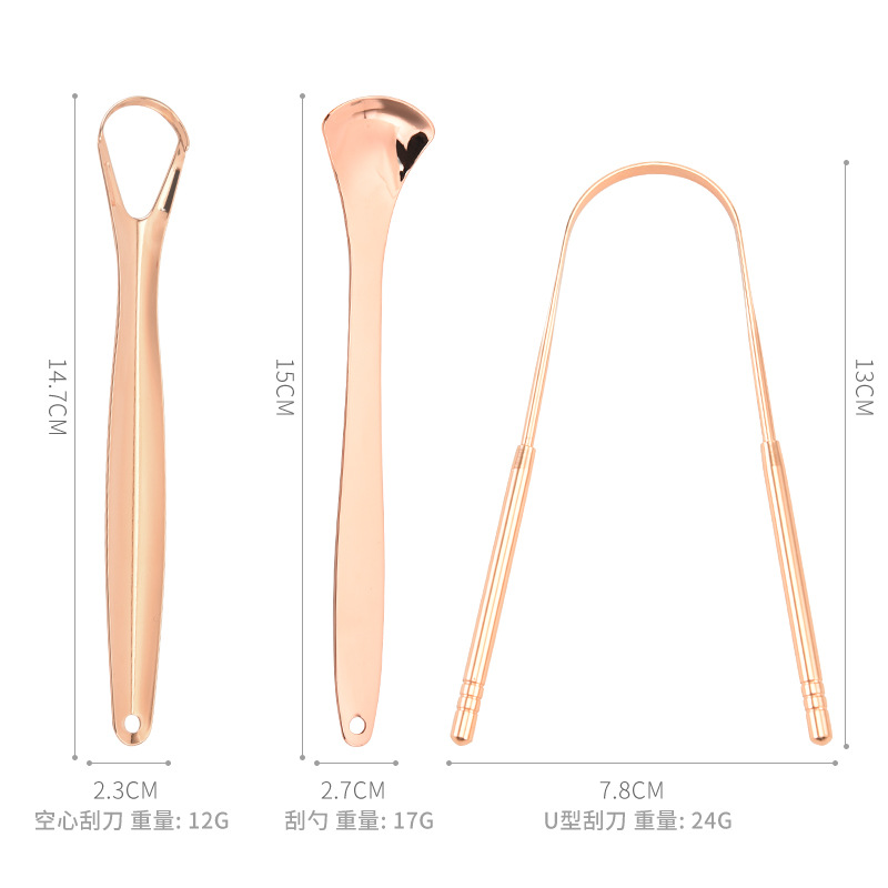 In stock oral tools tongue coating cleaner stainless steel tongue scraper tongue coating device open tongue scraping tongue brush tongue scraping board