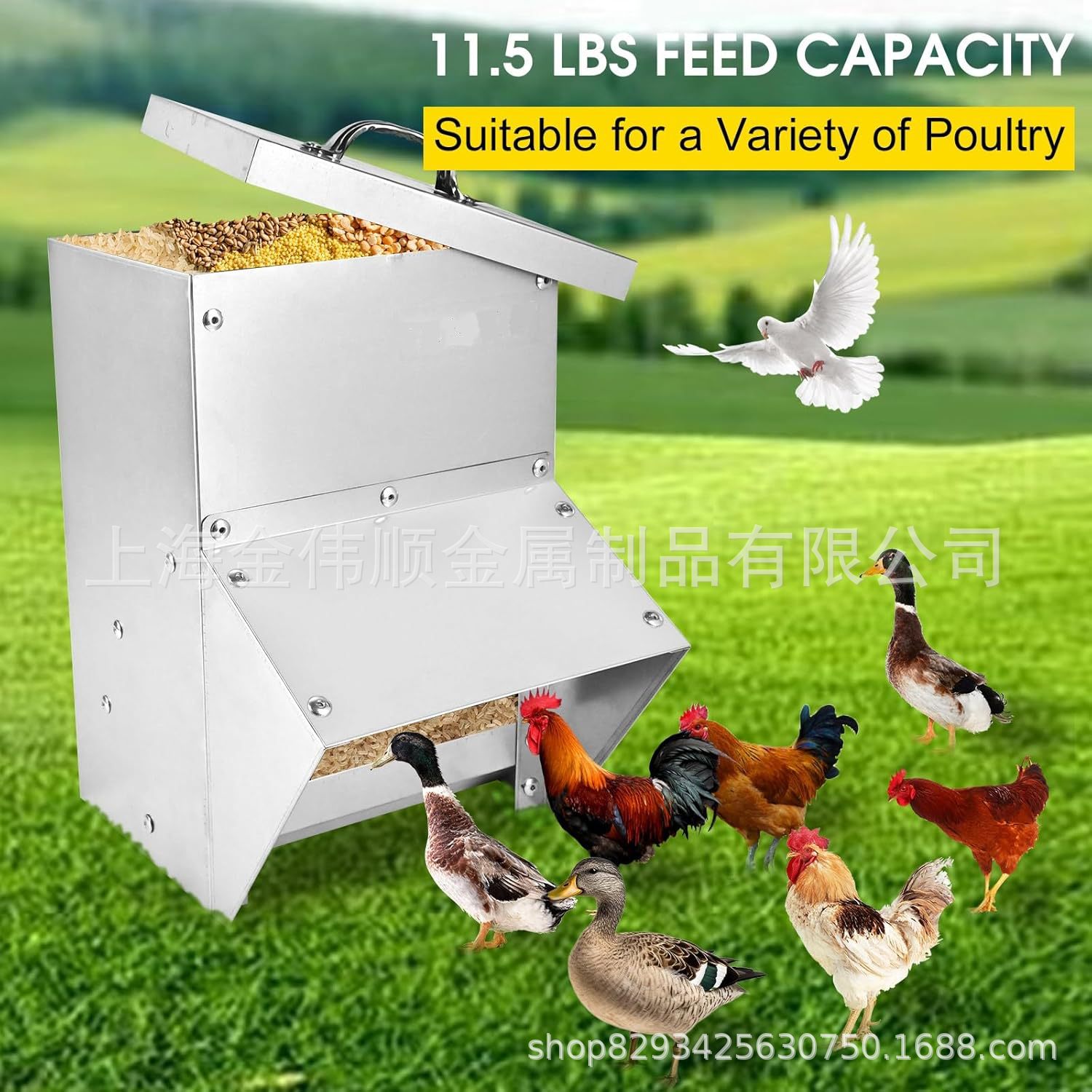 Chicken Trough Feeder Thickeneded Galvanized Sheet Trough Poultry Trough Feeder Chicken Feed Bucket Chicken Equipment