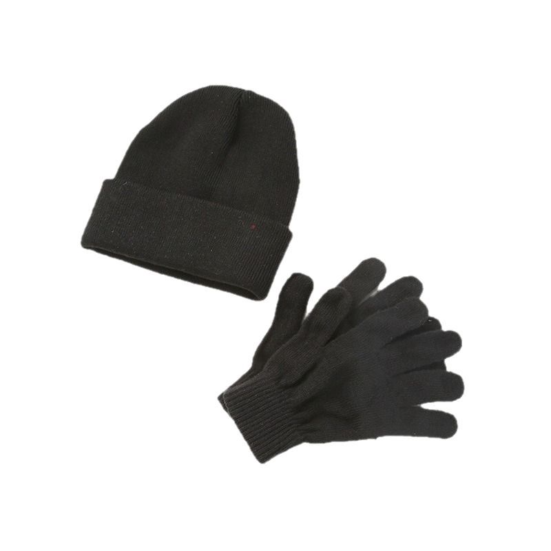 Beanies Adult Knitted Gloves Hat Men's and Women's Solid Color Knitted Hat Wool Knitted Gloves Hat in stock