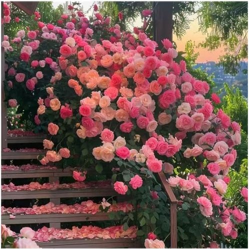 Climbing Rose Flower Seeds Bloom in All Seasons and Are Easy to Grow. Climbing Plant Seeds Double-Petaled Courtyard Balcony Flower Seeds