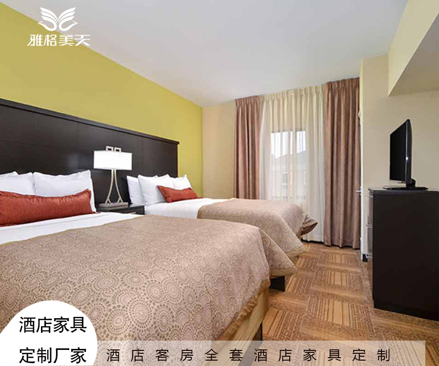 Hotel Solid Wood Furniture Customization, Complete Set of Furniture Customization, Hotel Furniture, Large Bed, Guest Room Customization, Complete Set, Sample Customization