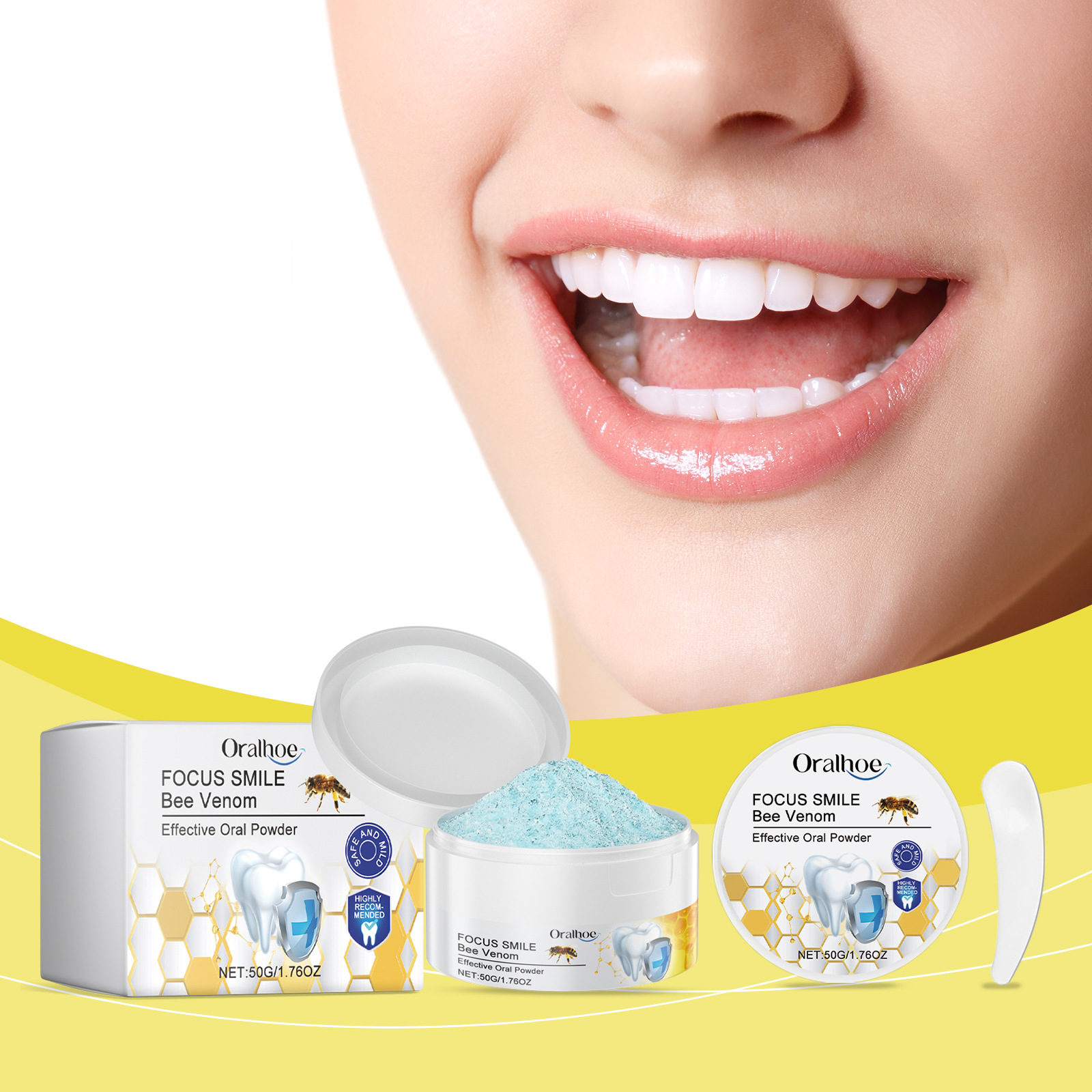 Порошок для ухода за полостью рта ORALHOE, освежение дыхания и чистка зубов