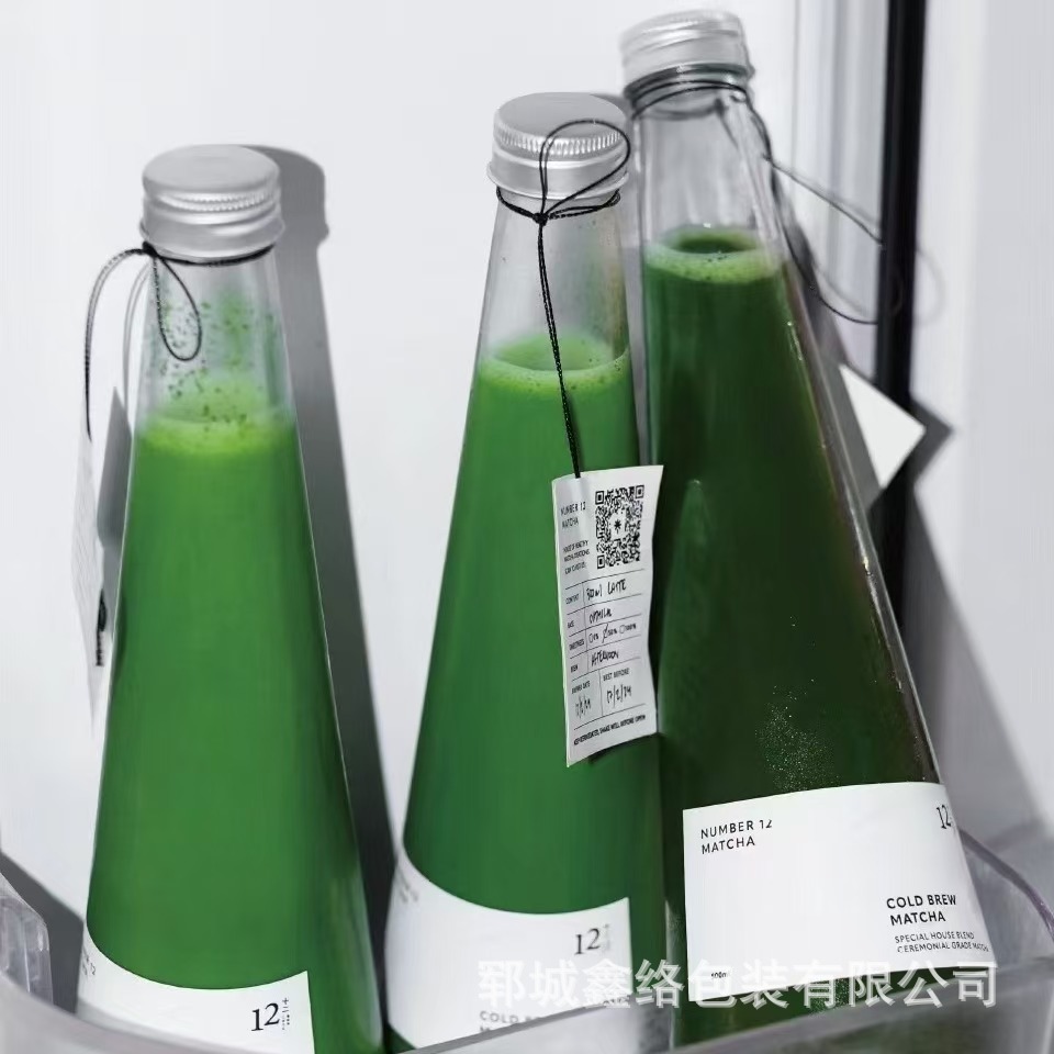 Cross-border simple birch juice water bottle beverage bottle transparent glass bottle multi-specification frosted fruit wine bottle with lid wholesale