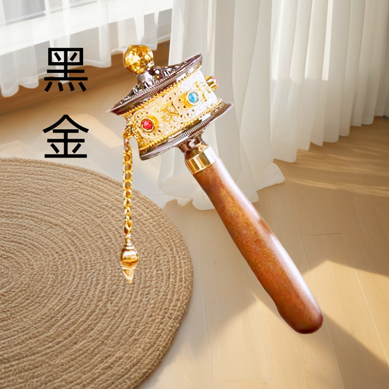 Xizang Prayer Wheel Hand-Cranked Souvenir Handheld Prayer Wheel Lhasa Prayer Wheel Prop for Photography Plastic Weighted