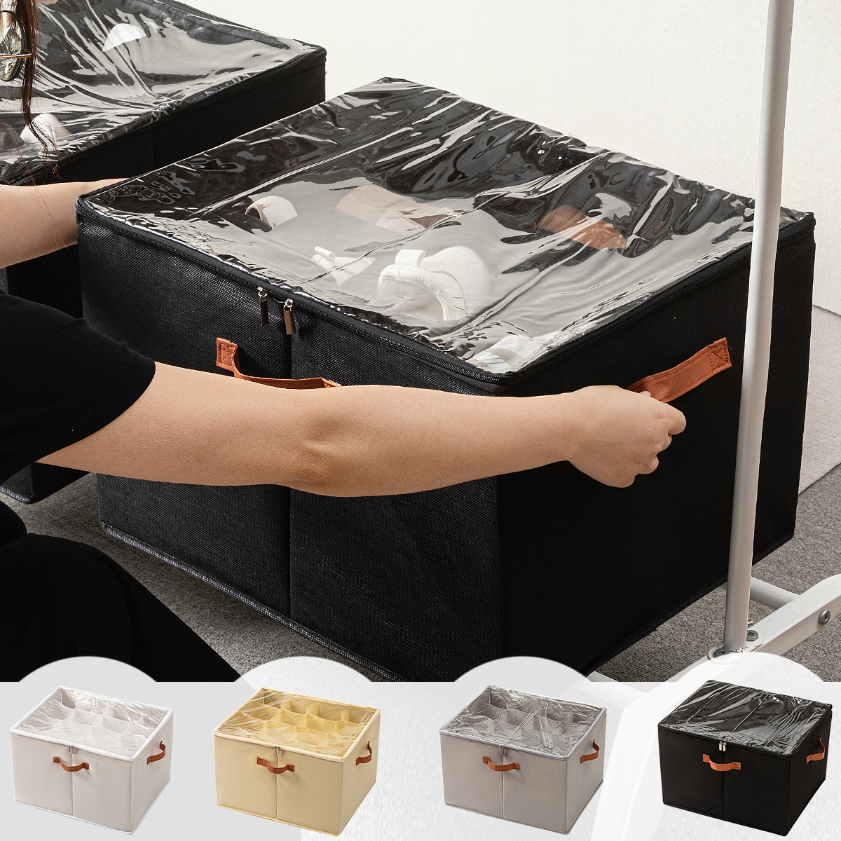 Shoe Box Shoe Storage Artifact Space-Saving Transparent Dust-Proof Shoe Cabinet for Boots Drawer-Type Bed Bottom Foldableable Shoe Rack