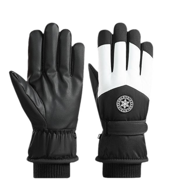 Cross-Border Ski Gloves Winter Velvet Thickened Outdoor Sports Waterproof Anti-Slip Touch Screen Warm Cycling Gloves