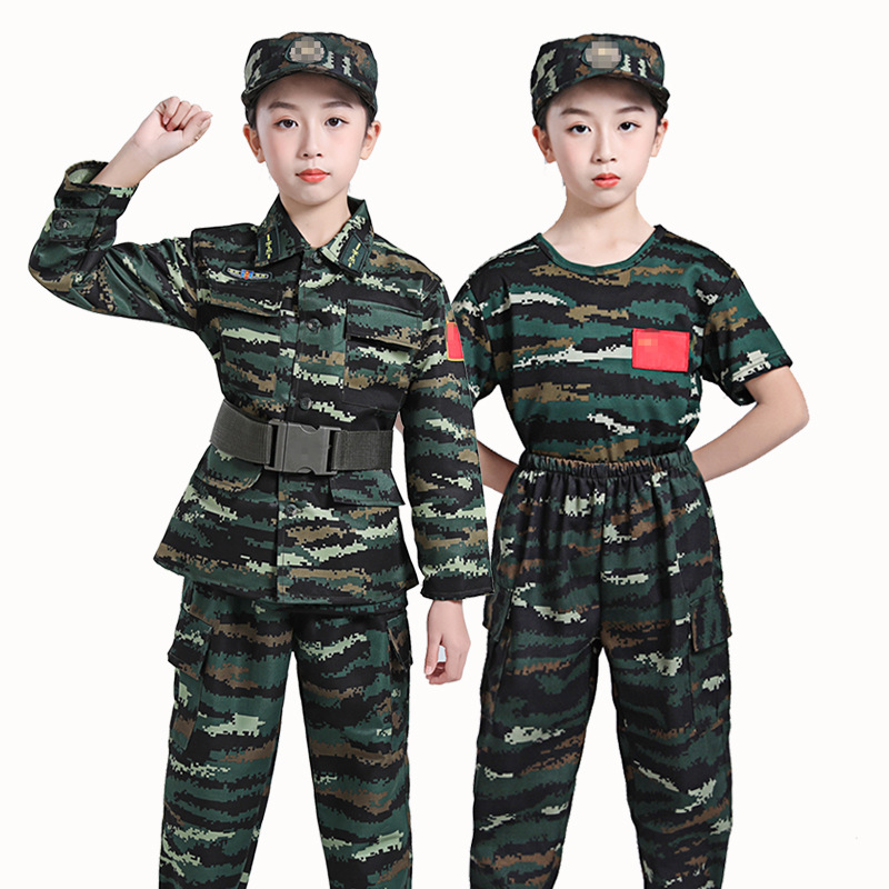 Children's Five-piece Camouflage Suit Military Training Suit for Primary and Secondary School Students Kindergarten Spring and Autumn Parent-child Suit for Boys and Girls Outdoor
