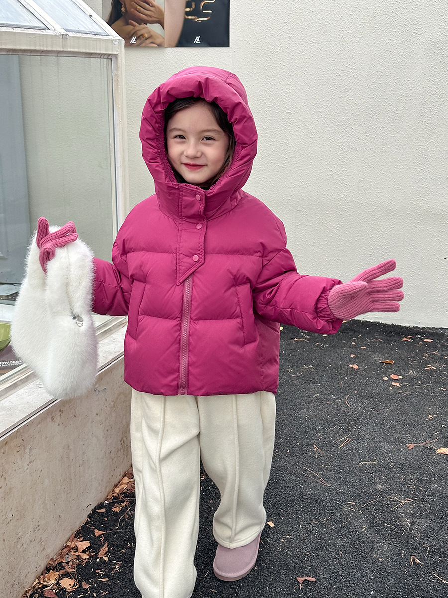 [Clearance Item] Children's Short Warm Jacket for Girls, New National Standard 90% down Hooded Puffer Coat