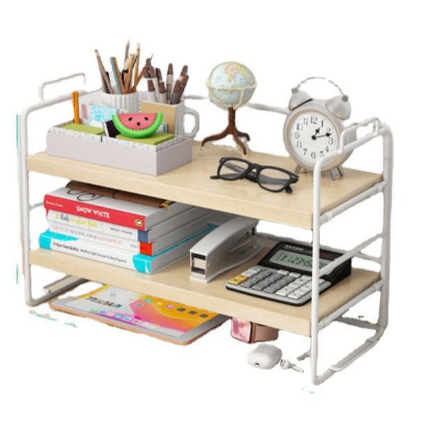 Simple Bookshelf Storage Rack Office Desktop Storage Rack Table Small Multi-Layer Wrought Iron Desk Finishing Rack Bookcase