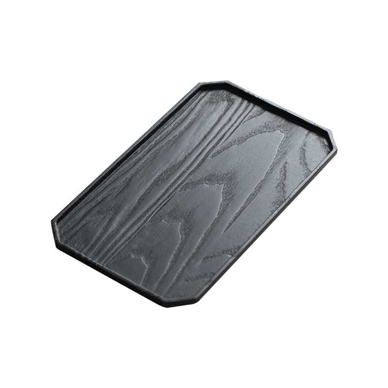 Ash Charcoal Burning Black Pot Bearing Japanese Style Solid Wood Tray Dry Brewing Tea Table Small Tea Tray Tea Bearing