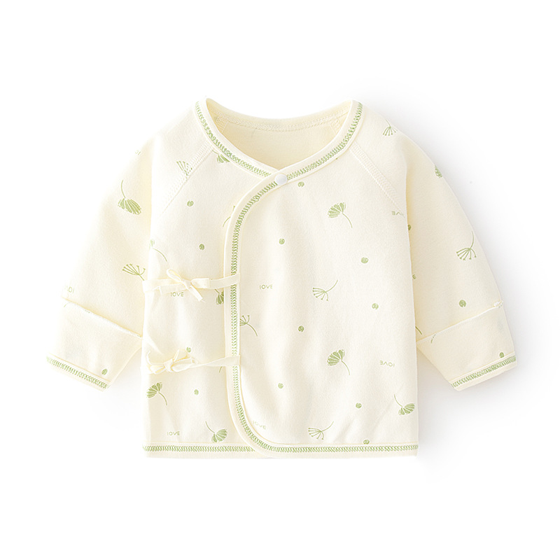 Newborn Baby Half Back Inner Clothes Boneless Cotton Spring and Autumn Newborn Pajamas Full Moon Monk Clothes Baby Top