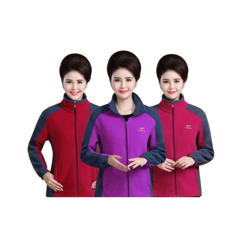 Теплый кардиган для женщин среднего возраста, флисовый