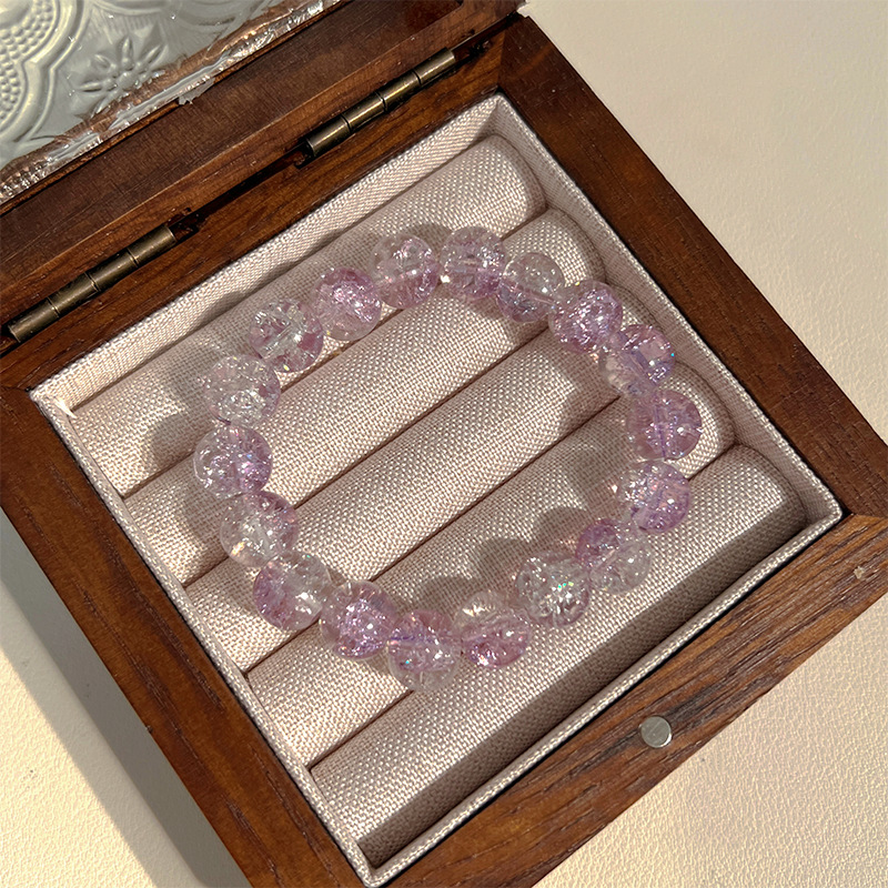 Браслет с аметистом, градиентные бусины, милый браслет для студентов, универсальный браслет для девушек на лето