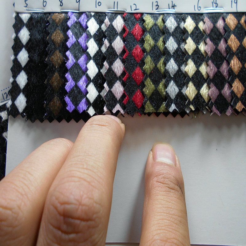 Horse hair printed diamond plaid plush plaid horse hair two-color spaced plaid imitation horse hair shoe hat fabric