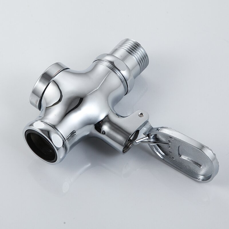 Factory direct pedal toilet flusher electroplating delay flush valve household four-way stool flush valve 0