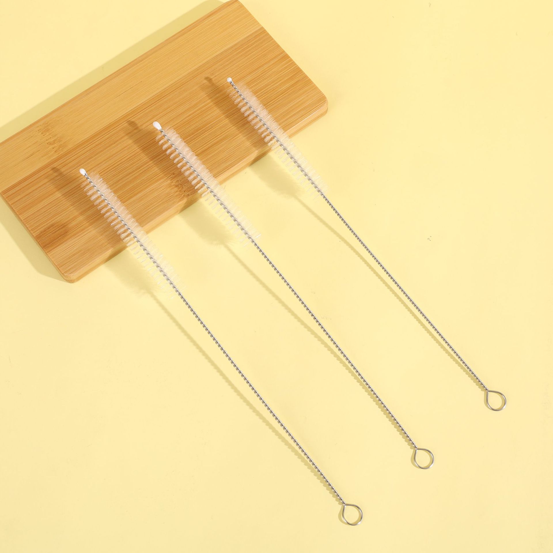 Stainless steel straw cleaning brush milk bottle test tube cup cleaning tool kitchen gap cleaning spiral head brush