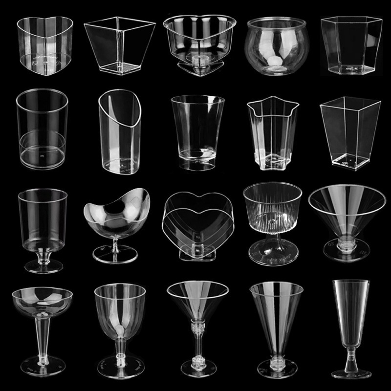 В наличии одноразовая прозрачная чаша для мусса из древесных отрубей, толстая пластиковая чаша для пудинга, креативная десертная чаша