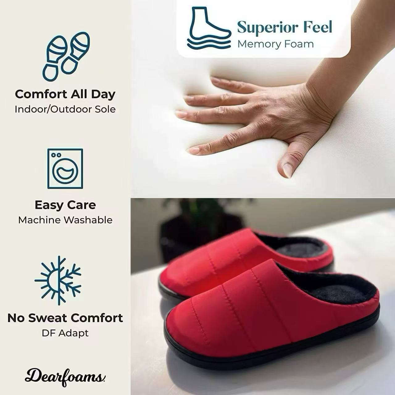 Водоотталкивающие тапочки из мемори-коттона большого размера для мужчин и женщин