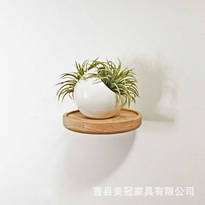 Cross-border Wall Rack Living Room Wall Partition Wooden Round Wall Rack Wall Bookshelf TV Wall Decoration