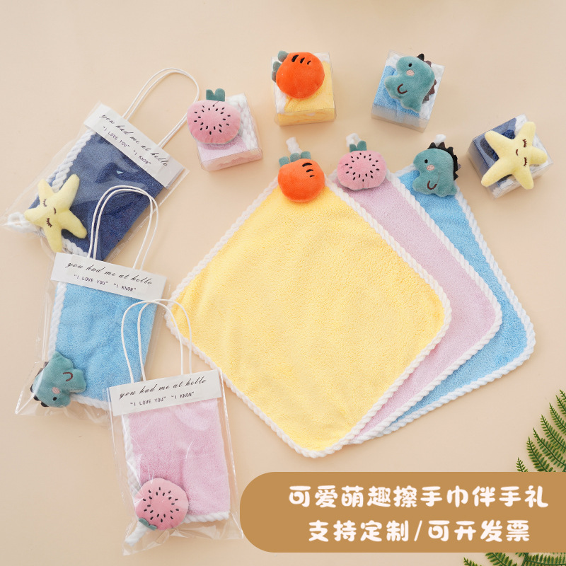 Мультяшное домашнее полотенце абсорбирующее без ворса праздничный детский сад маленький подарок на полнолуние маленькое подарочное полотенце