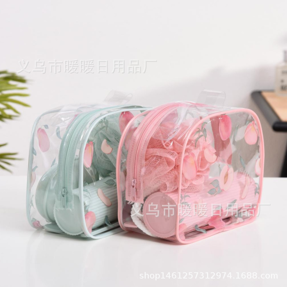 Girly Heart Printed Cosmetic Bag, High-End Satchel Transparent Toiletry Bag, Satchel Pvc Waterproof Cosmetic Storage Bag