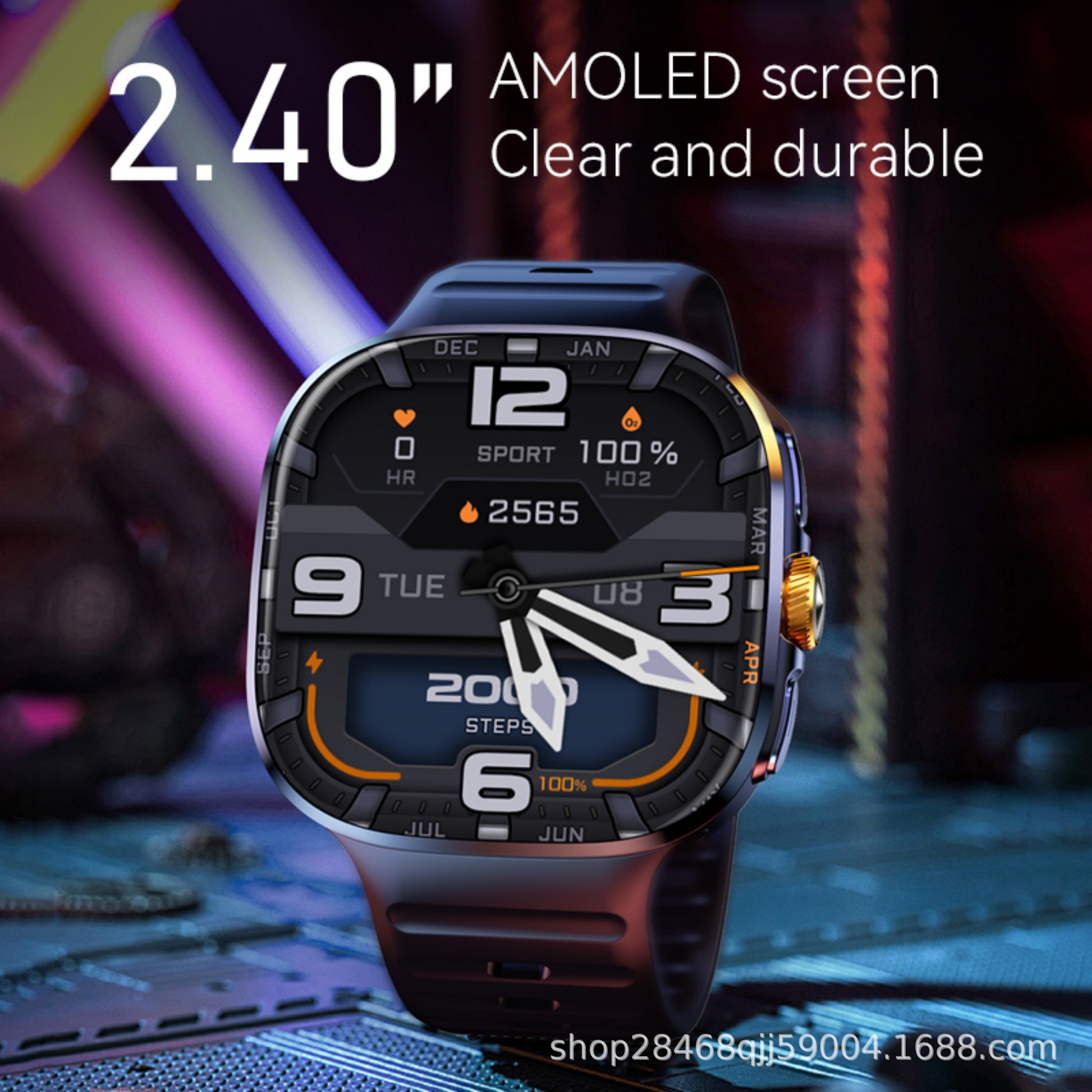 Cross-Border New Product M99/H20 Huaqiangbei Honeycomb Board's First Wide-Screen Smart Watch Dual-System Amoled Pull-Out