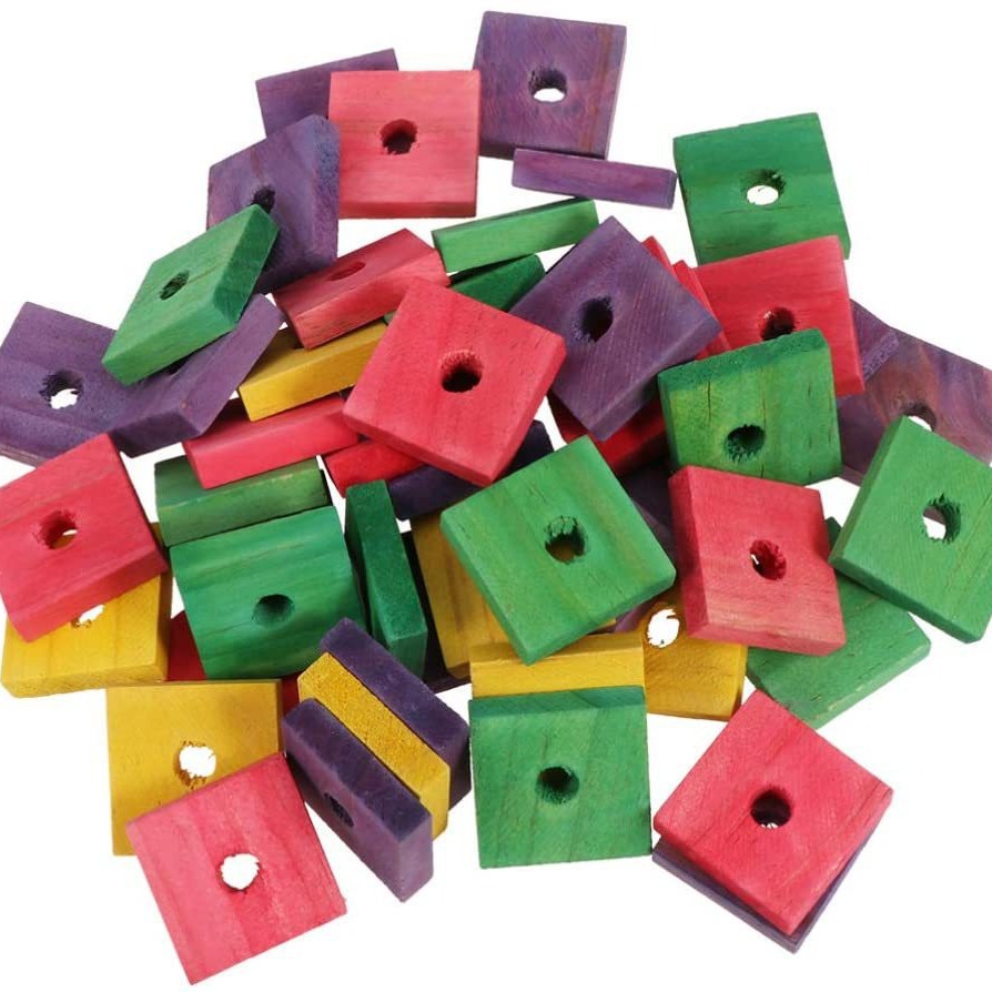 Parrot bite toy bird toy DIY wood piece color wood piece stitching toy bird toy factory wholesale