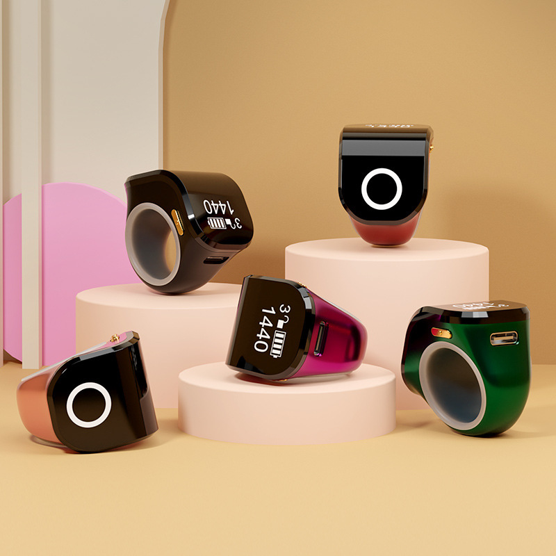 Сенсорный тип светящийся ручной пресс кольцевой зарядный интеллектуальный цифровой дисплей ручной электронный счетчик на палец мини