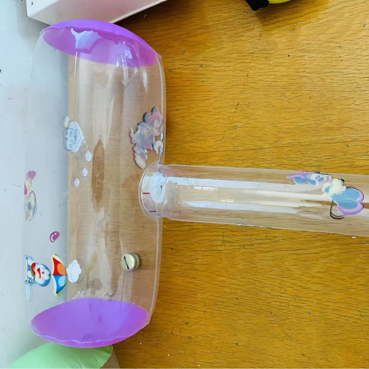 Transparent Glitter Inflatable Hammer Pvc Stress Relief Hammer Night Market Stall Children's Toy Gift Nostalgic Transparent