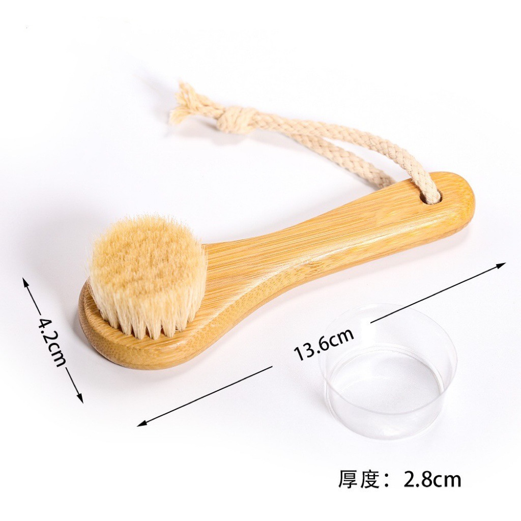 Spot Wholesale Portable Multifunctional Body Brush Baby Bath Brush Bamboo Wool Cleansing Brush Soft Bristle Face Brush