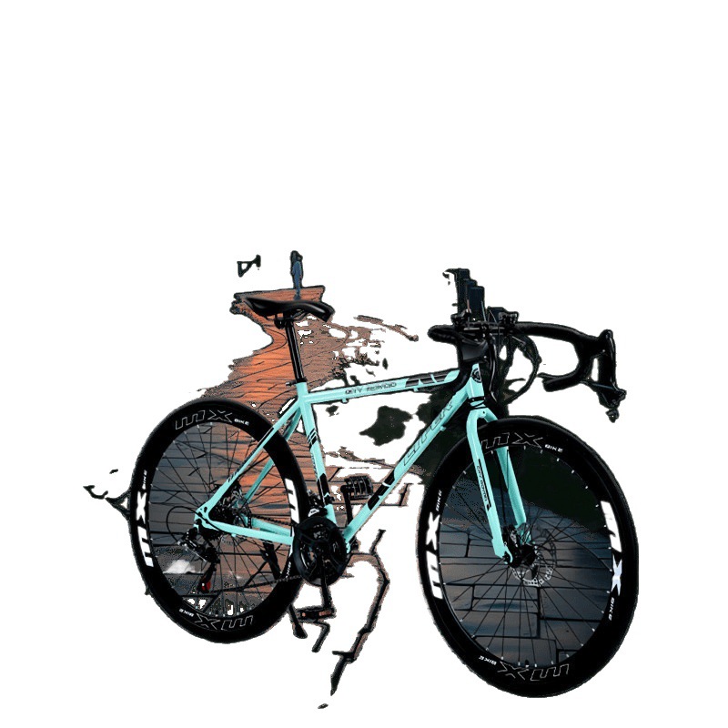 Variable Speed Dead Flying Road Bicycle Cyber Popular Commuter Ultra Light Solid Double Disc Brake Racing High Color Value Student Bicycle